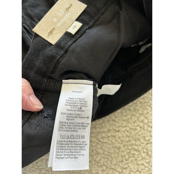 Madewell Trouser The Perfect Wide Leg Jean Seam Edition Black Naylor Wash Sz 30 - Picture 14 of 16